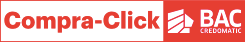 Un logotipo rojo y blanco para comprar-click bac credomatic